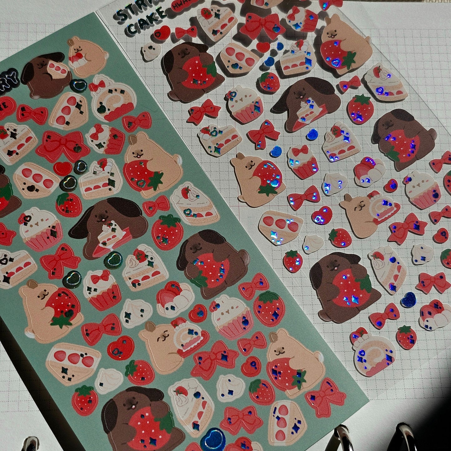 Strawberry Cake Sticker Sheet