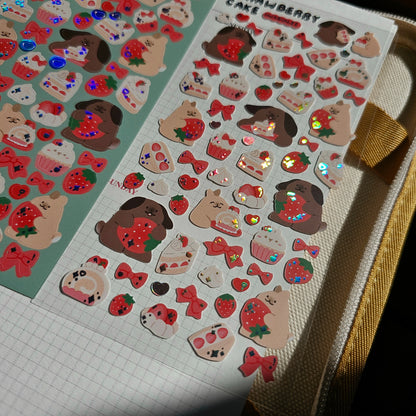Strawberry Cake Sticker Sheet