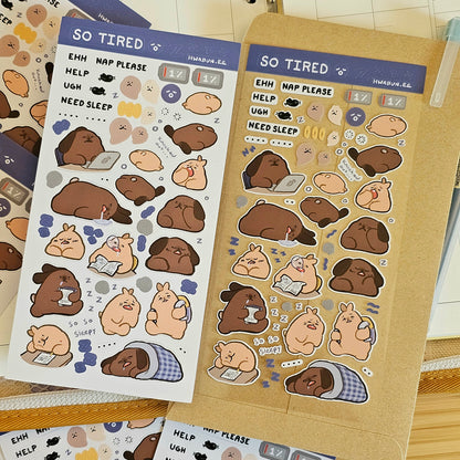 So Tired Sticker Sheet