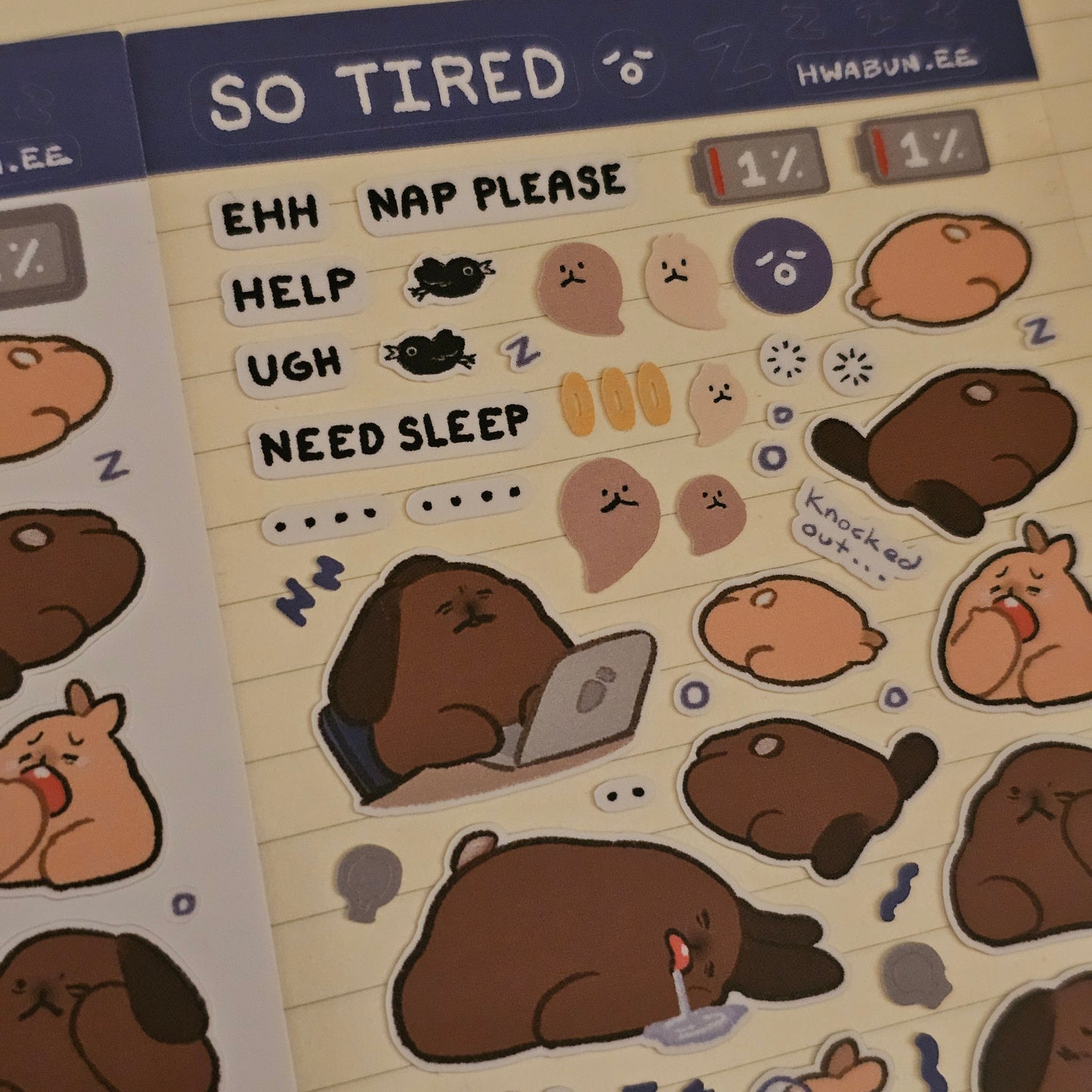 So Tired Sticker Sheet