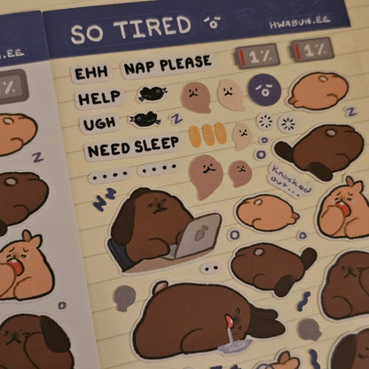 So Tired Sticker Sheet