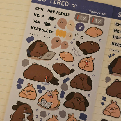 So Tired Sticker Sheet