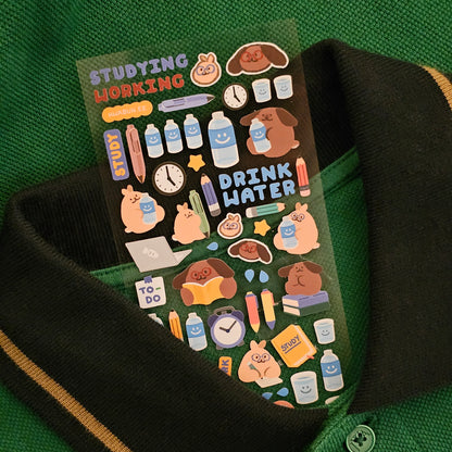 Studying/Working Sticker Sheet
