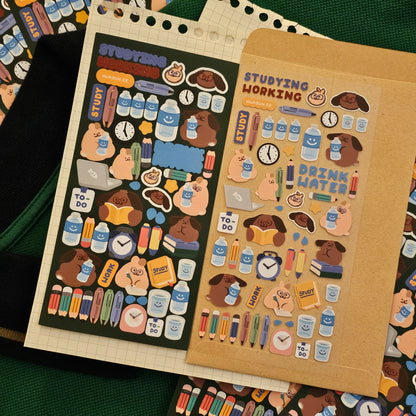 Studying/Working Sticker Sheet
