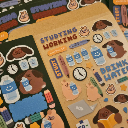 Studying/Working Sticker Sheet