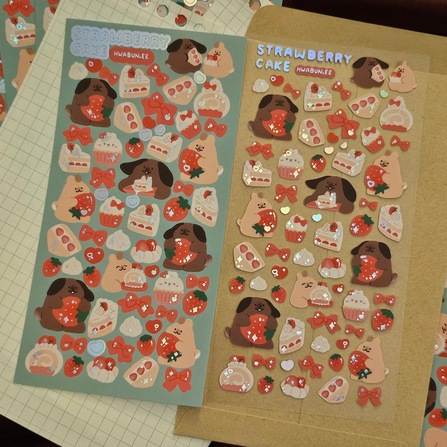 Strawberry Cake Sticker Sheet