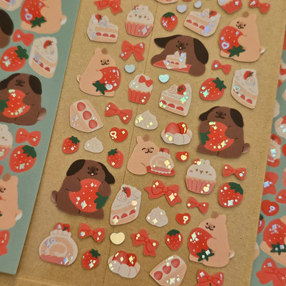 Strawberry Cake Sticker Sheet