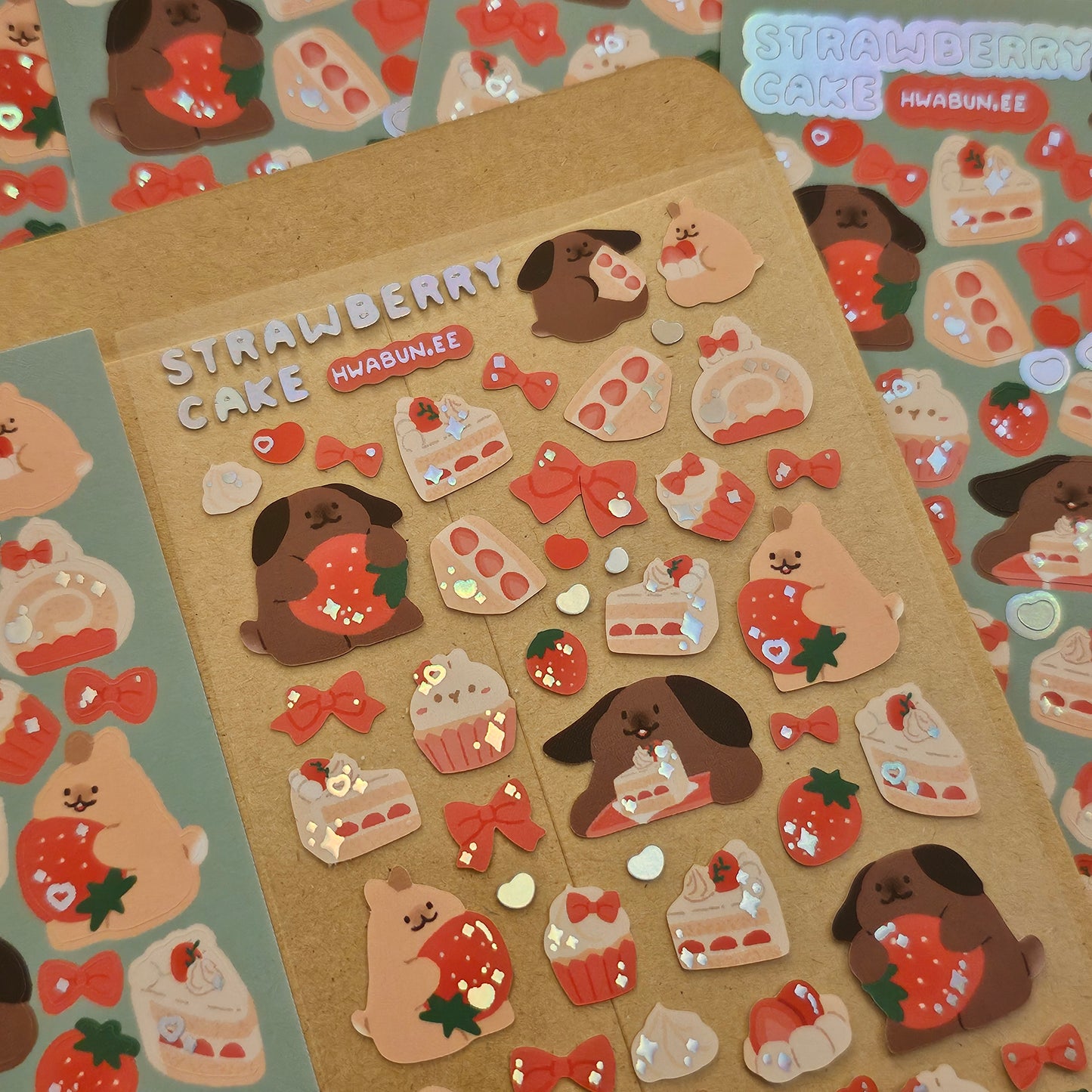 Strawberry Cake Sticker Sheet