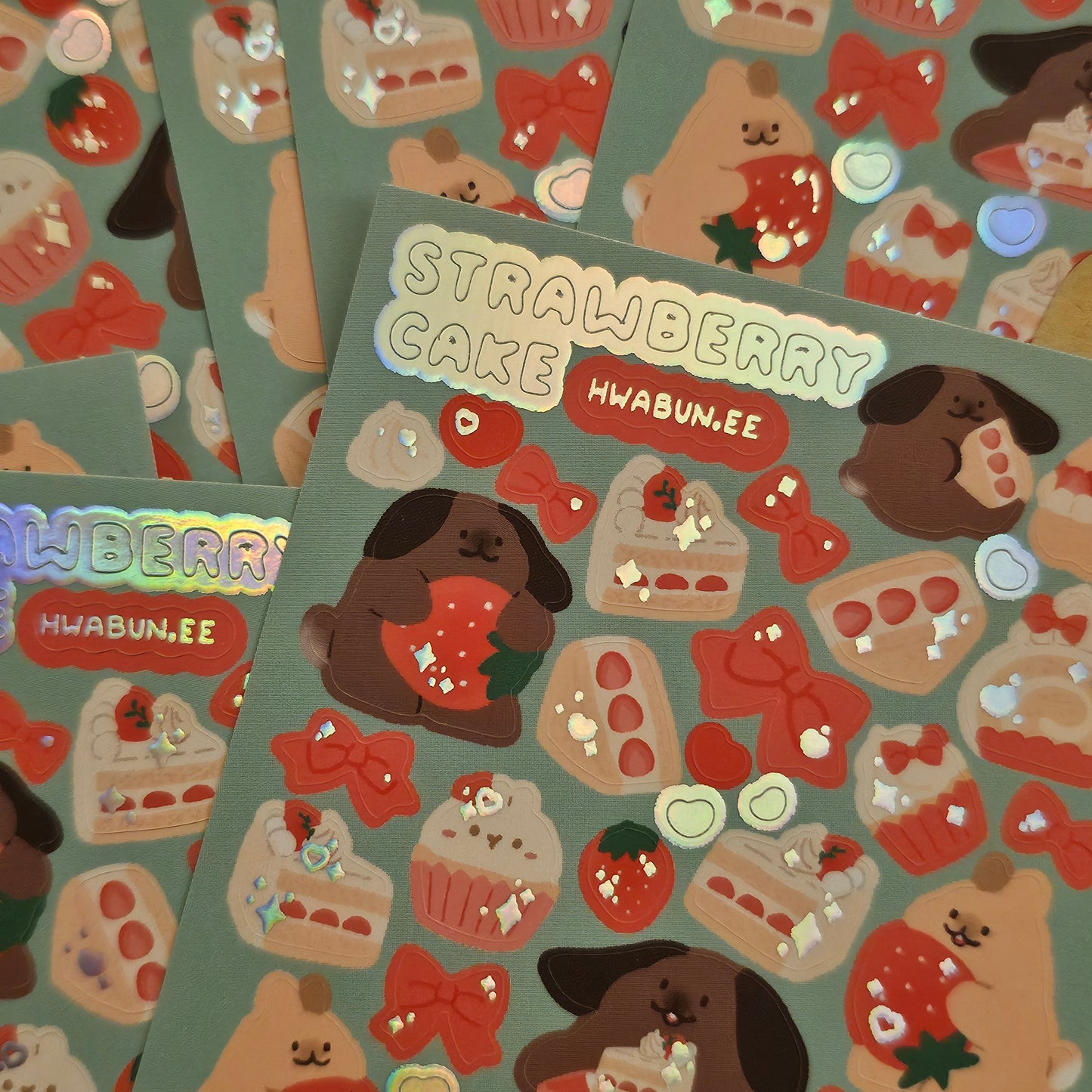 Strawberry Cake Sticker Sheet