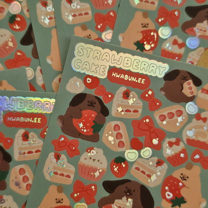 Strawberry Cake Sticker Sheet
