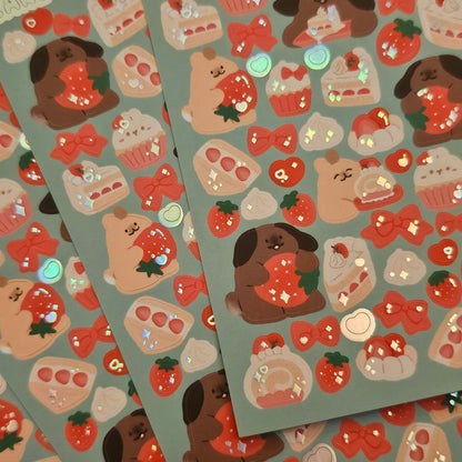 Strawberry Cake Sticker Sheet