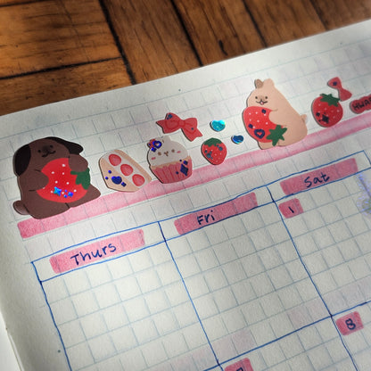 Strawberry Cake Sticker Sheet
