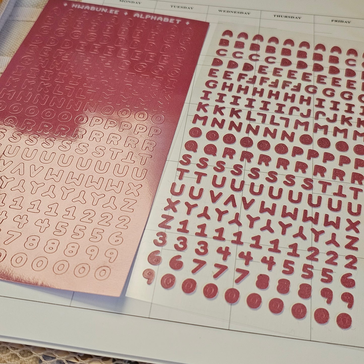 Alphabet- Red Sticker sheet