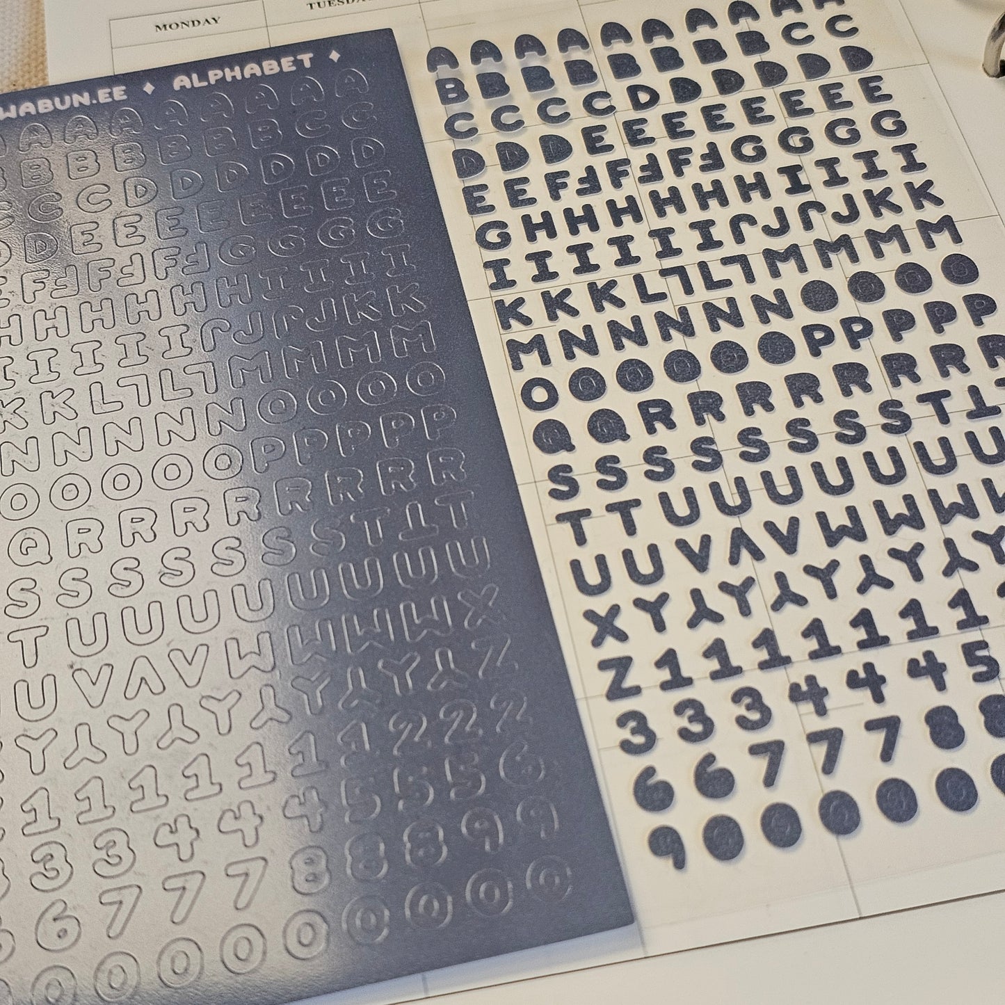 Alphabet- Blue Sticker sheet