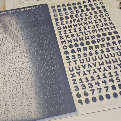 Alphabet- Blue Sticker sheet