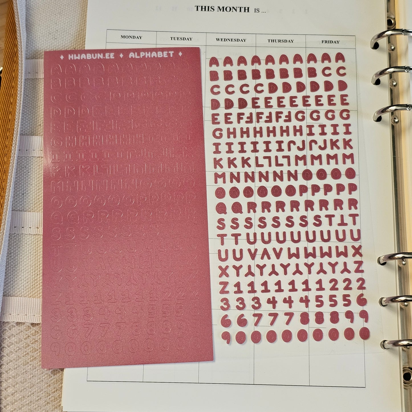 Alphabet- Red Sticker sheet