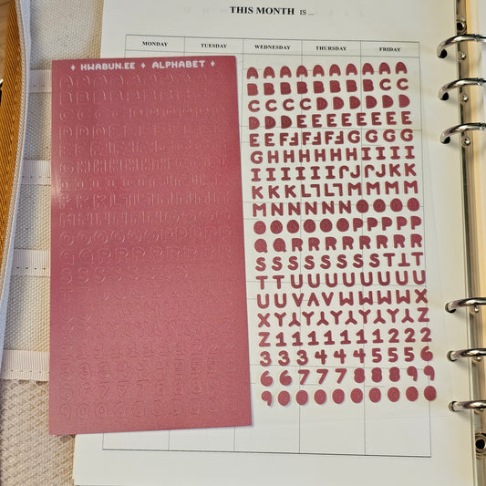 Alphabet- Red Sticker sheet