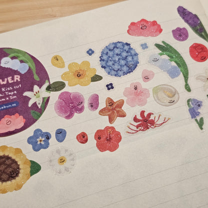 Flower Kiss-Cut Glitter Tape