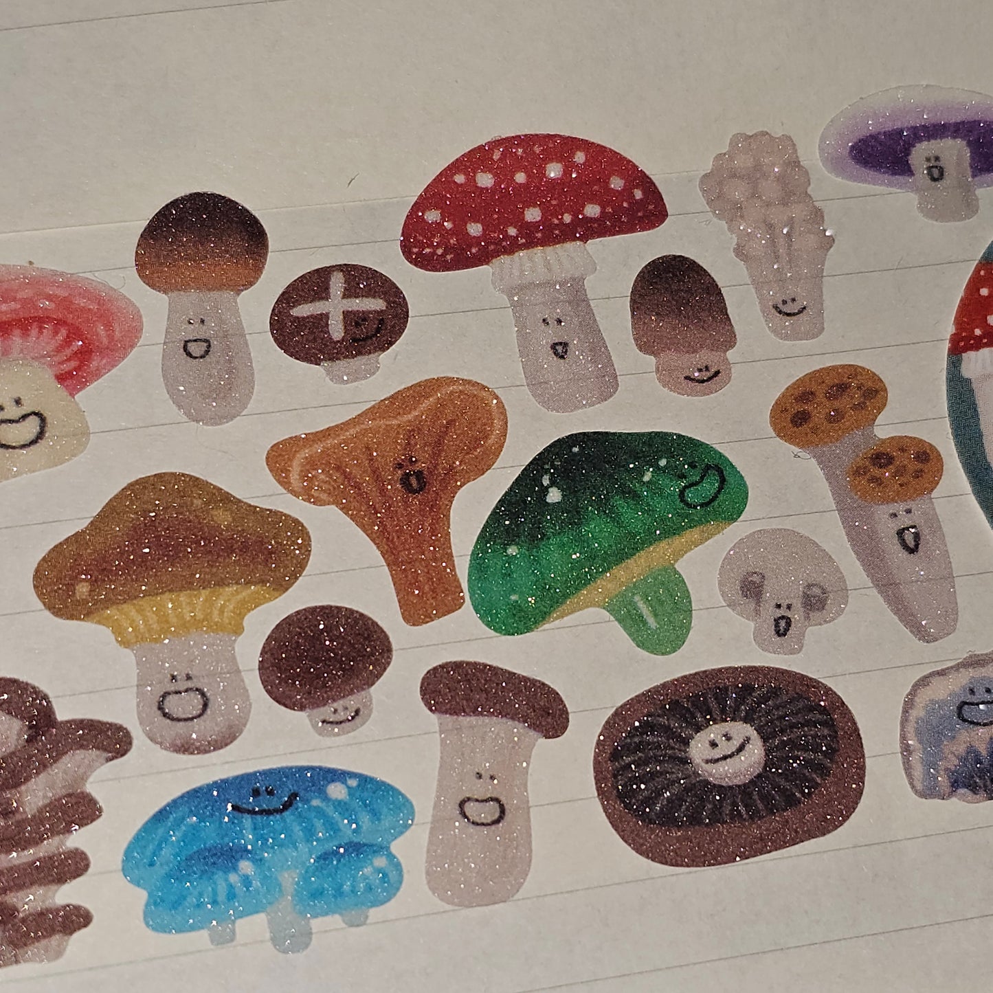 Mushroom Kiss-Cut Glitter Tape