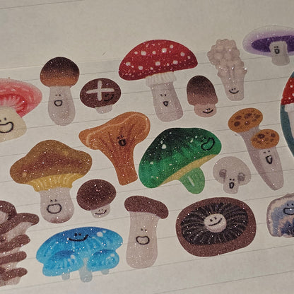 Mushroom Kiss-Cut Glitter Tape