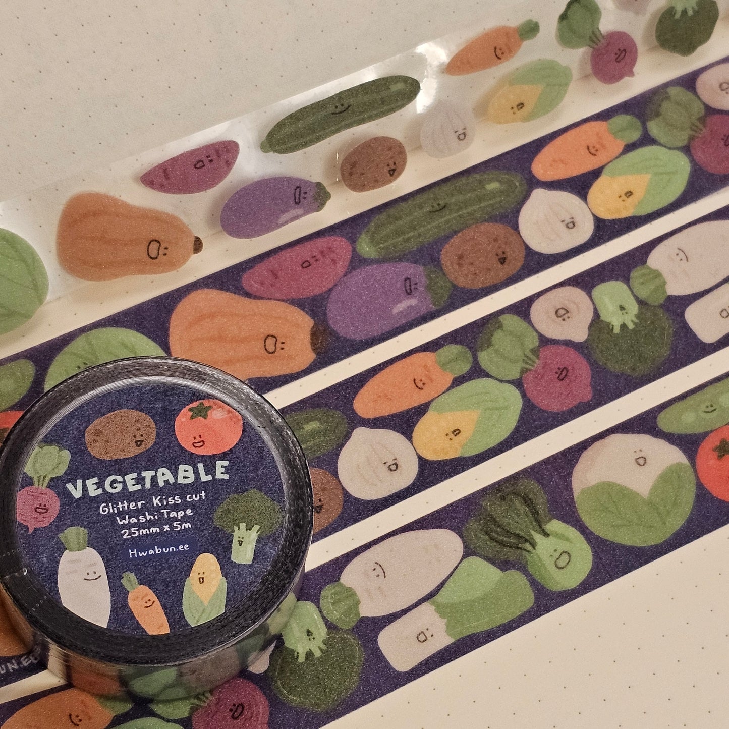 Vegetable Kiss-Cut Glitter Tape