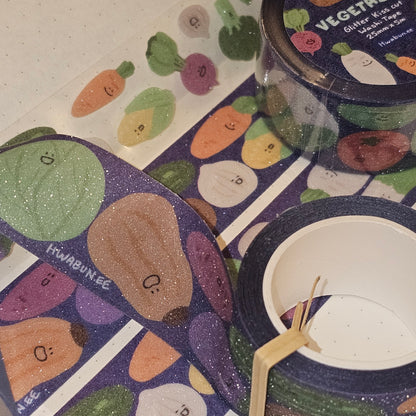Vegetable Kiss-Cut Glitter Tape